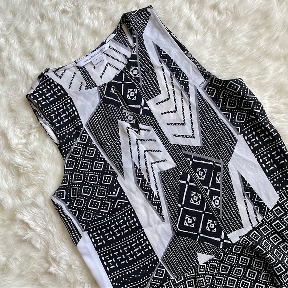 Diane von Furstenberg DVF Tank Top Maya Mixed Print Silk Blend Peplum P - Picture 2 of 11